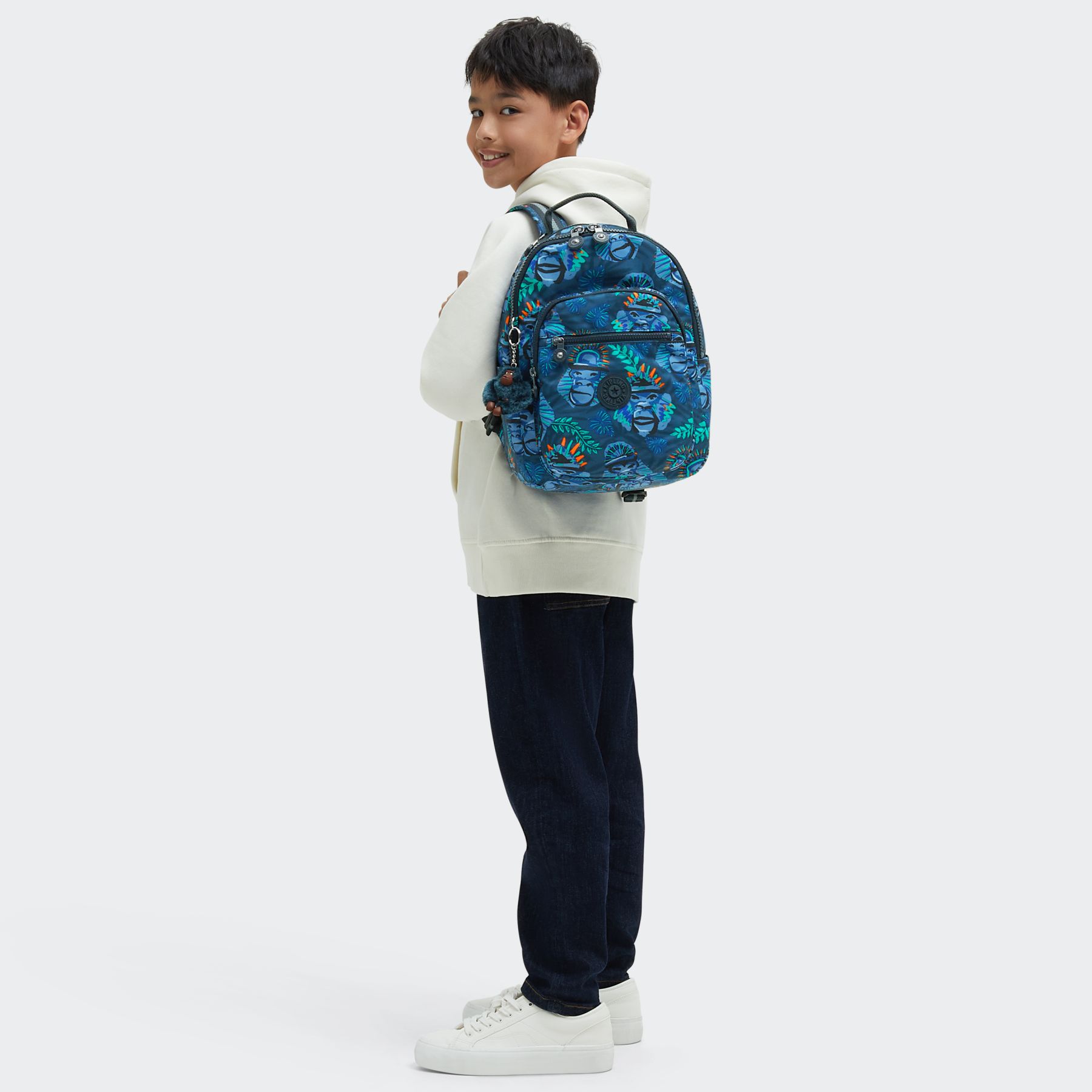 SEOUL S Petit Sac à Dos avec Compartiment pour Tablette - Blue Monkey Fun