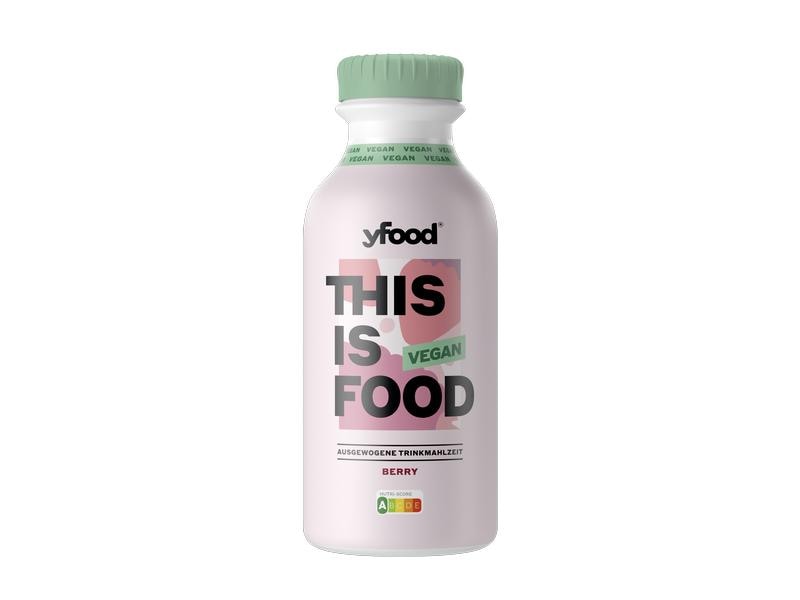 YFOOD Vegane Trinkmahlzeit Berry 6 x 500 ml Vegane Trinkmahlzeit mit Proteinen, Vitaminen & Mineralstoffen