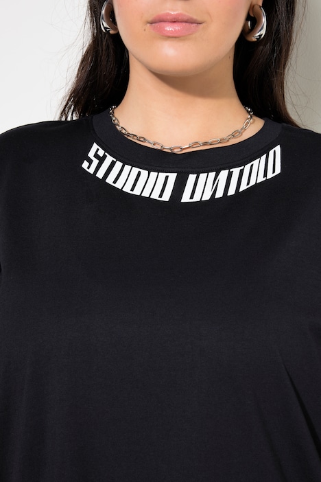 T-Shirt, oversized, Hals-Statemen