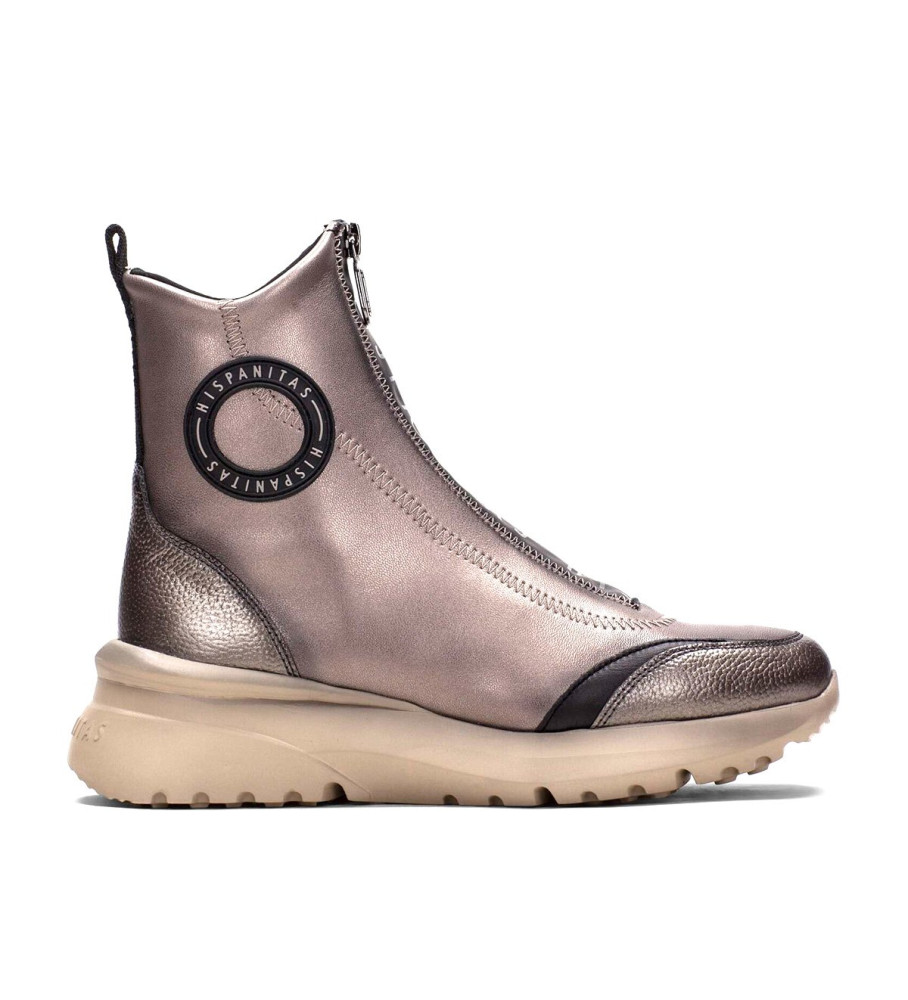 Tênis Hispanitas Sport Polynesia em couro bronze - Salto plataforma de 5 cm -