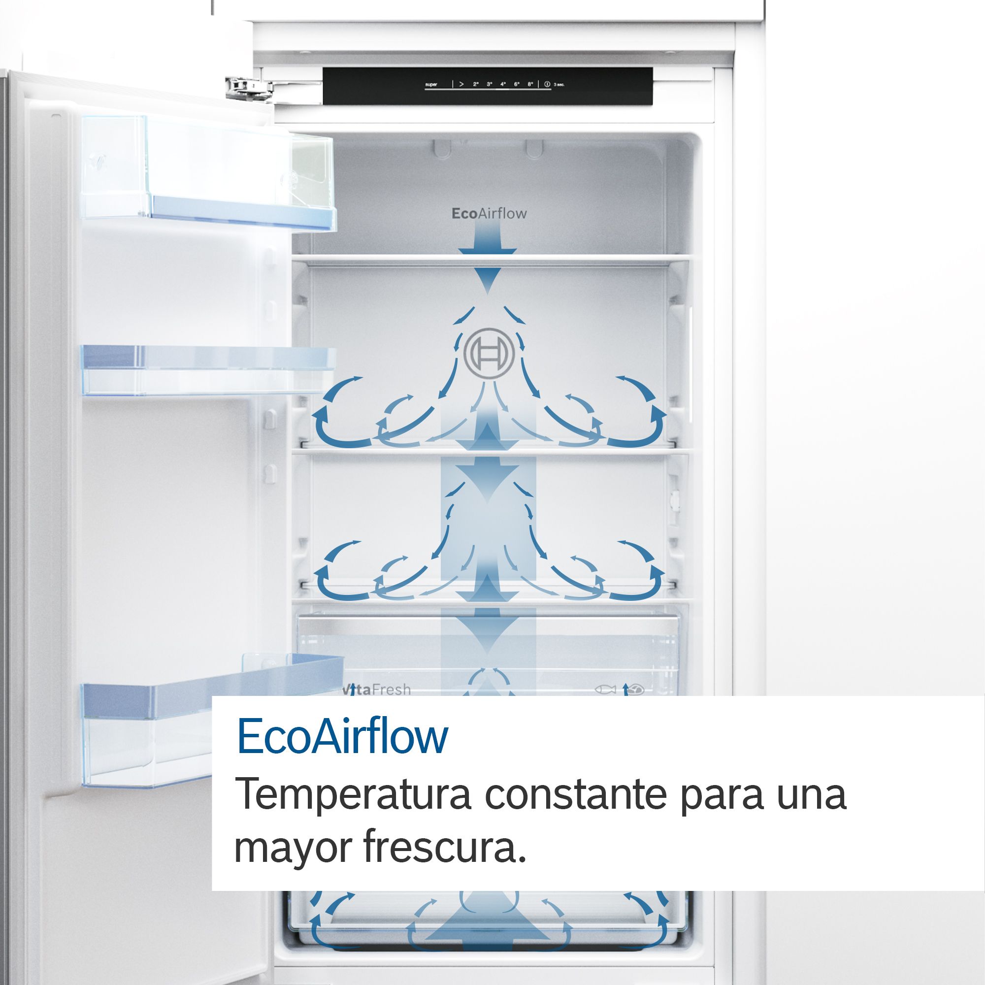 # PRODUTO RECONDICIONADO # Refrigerador Combinado Embutido Série 4 177,2 x 54,1 cm Porta Deslizante KIV86VSE0-B