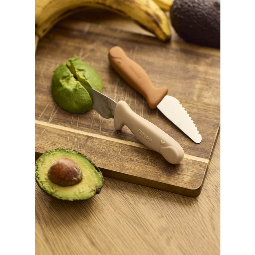 Køb FILIBABBA Pumpkin + Offwhite Beginner's Cutting Knive 2-Pak