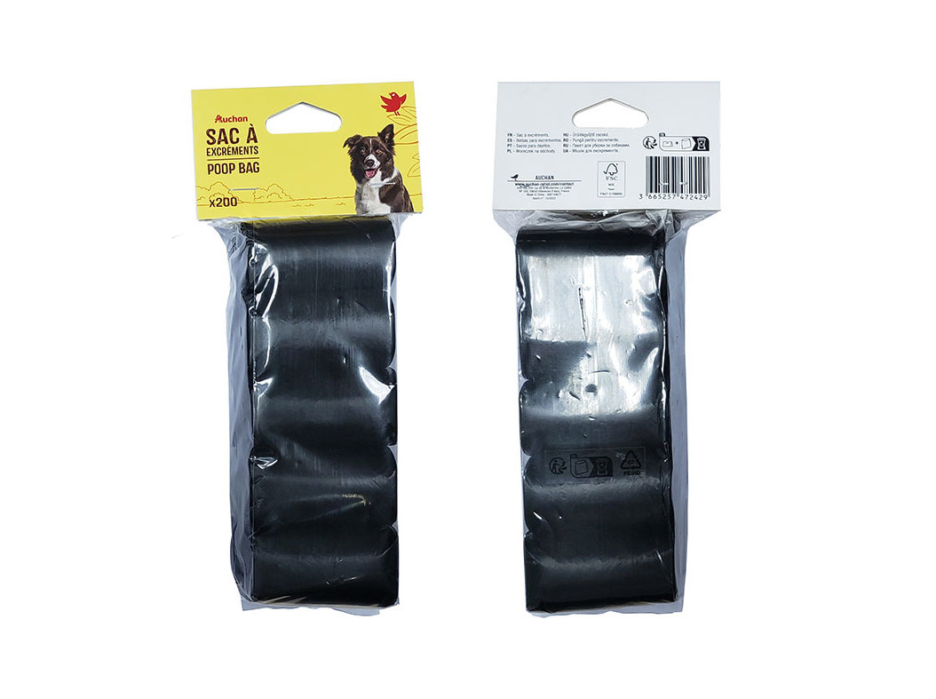 SACOS HIGIENE AUCHAN PRETO 10 ROLOS