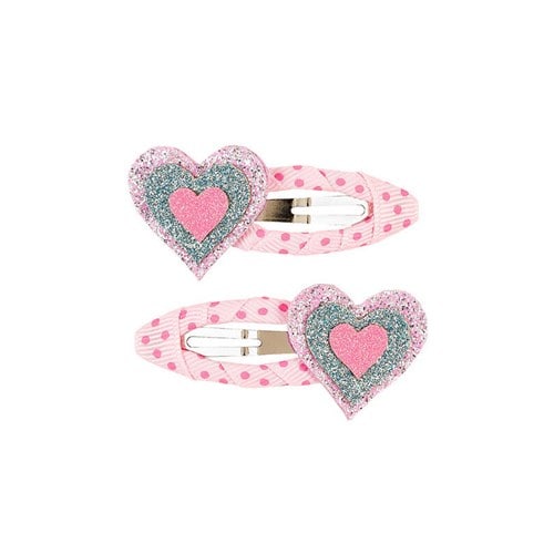 Barettes fiebe - ruban avec coeur