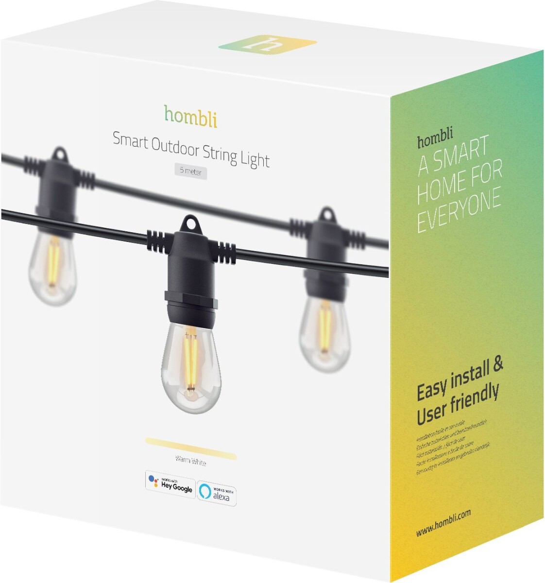 Hombli - Smart Outdoor Lyskæde - 5 Meter