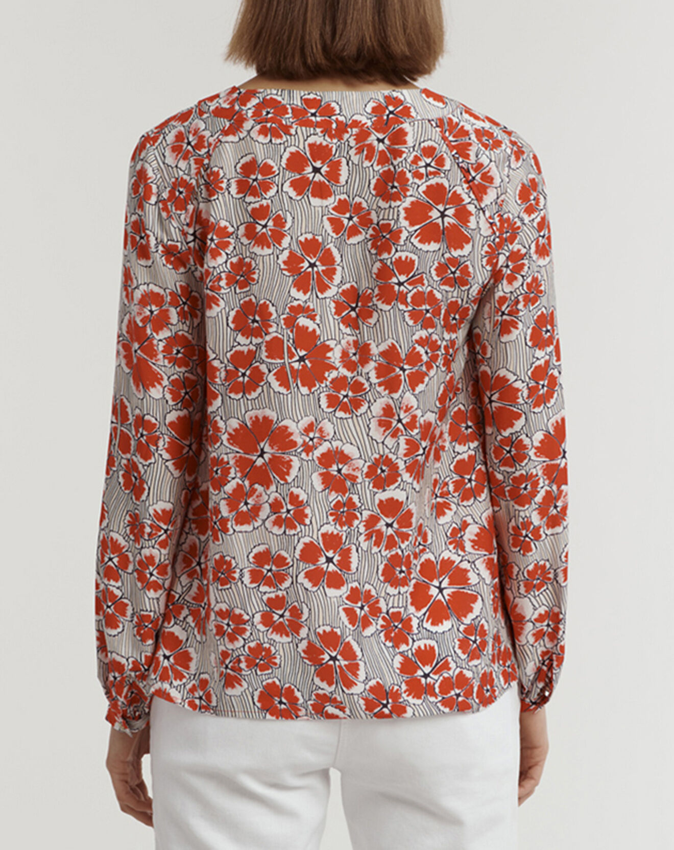 Devernois Blouse en Soie mélangée Celosia rouge