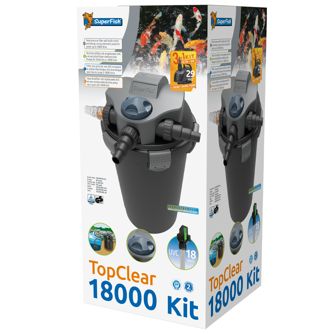 Superfish Topclear kit 18.000 UVC/Filter/Pomp