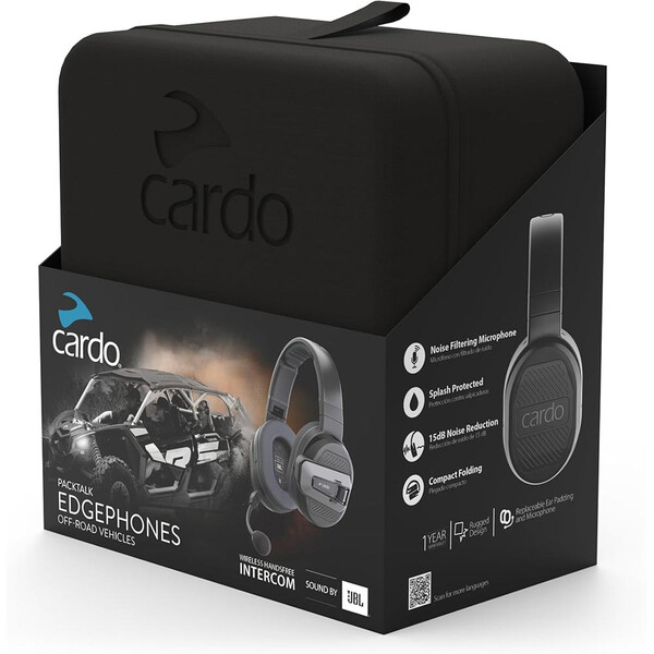 Cardo - Casque stéréo Packtalk Edgephones Orv Noir