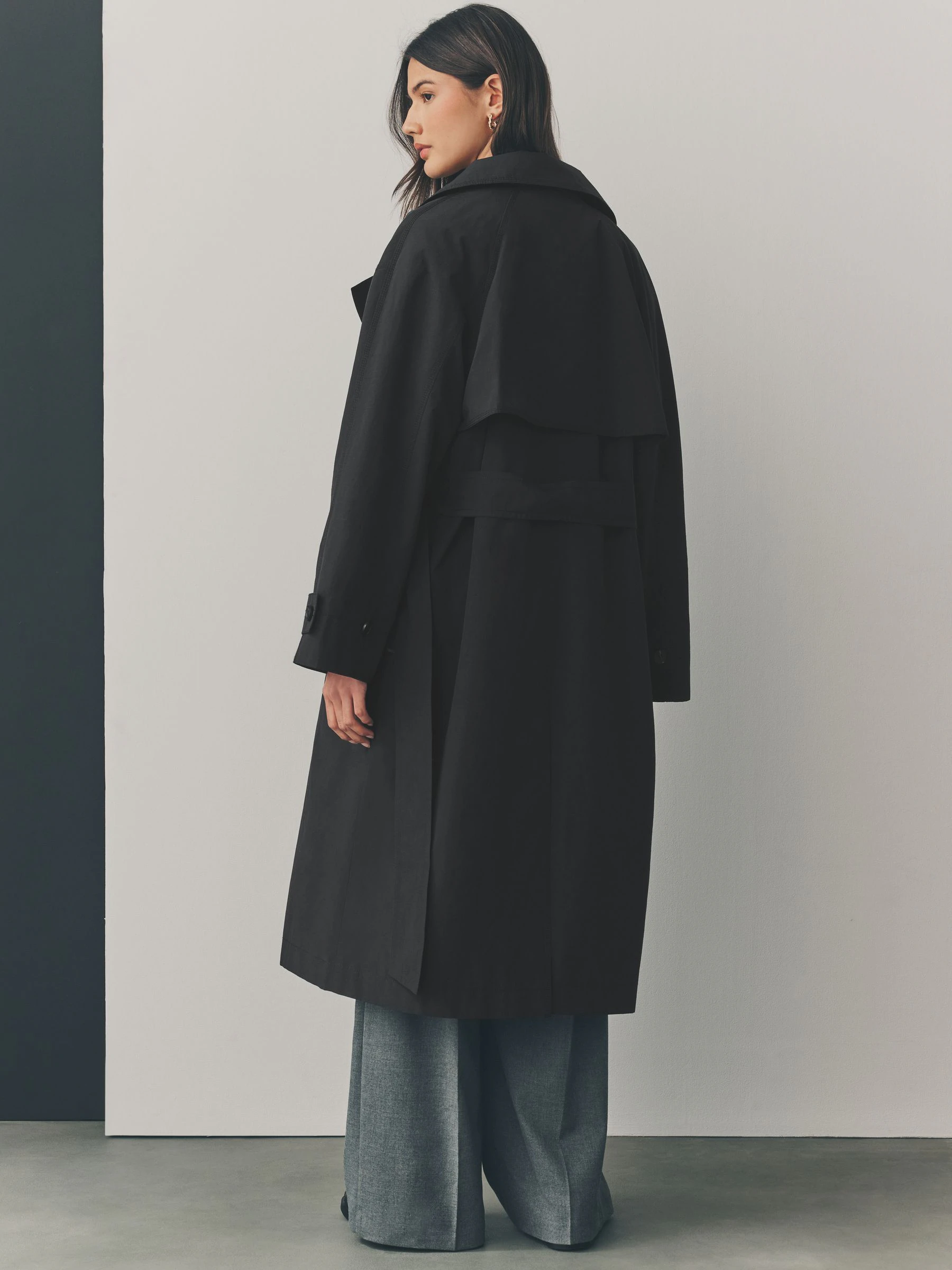 Zwart - Regenbestendige trenchcoat