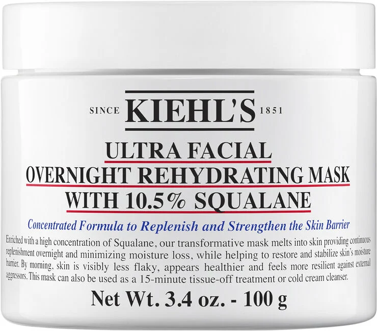Kiehl's Ultra Facial Overnight Rehydrating Mask with 10. 5% Squalane