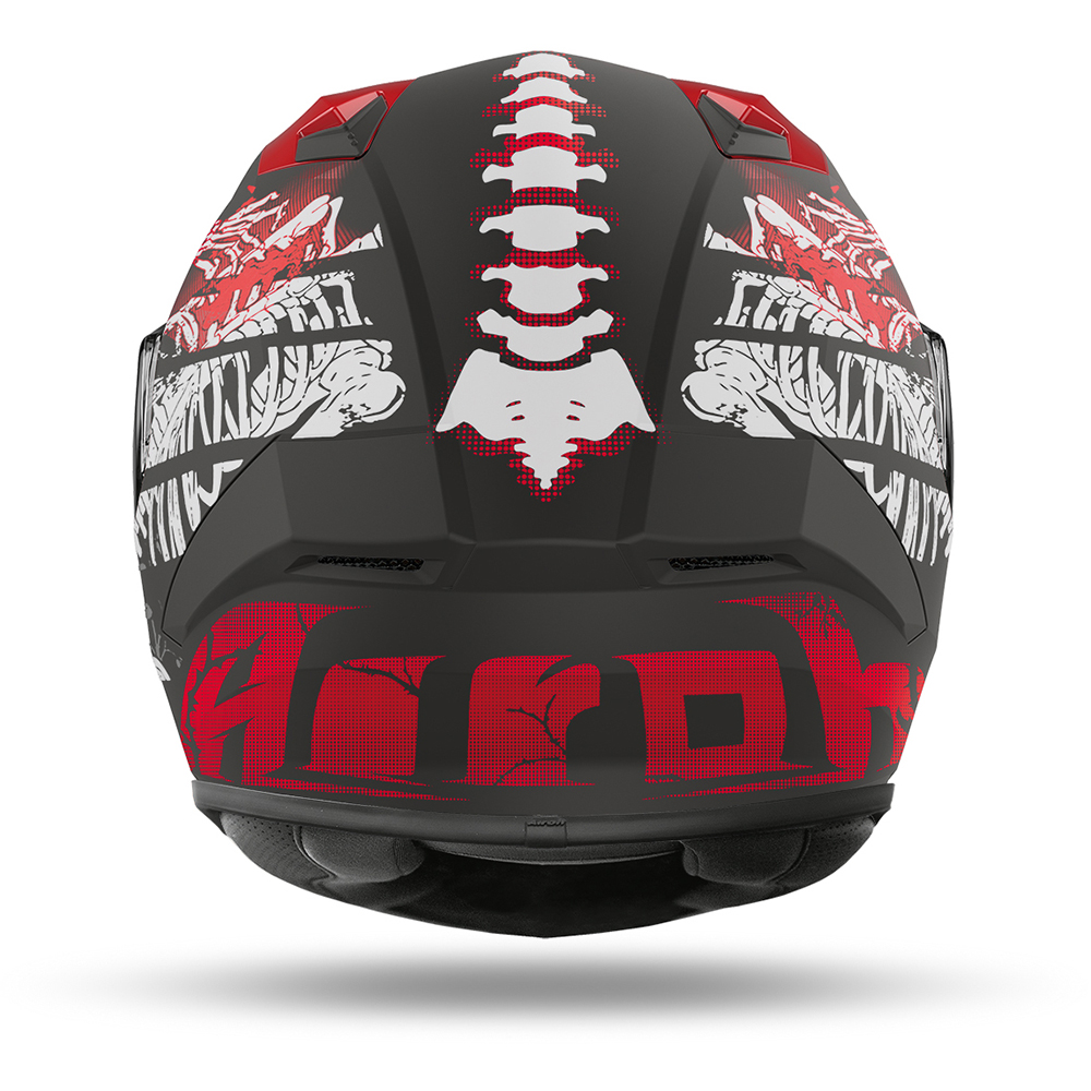 Airoh - Casque Valor Ribs Noir Mat / Blanc / Rouge