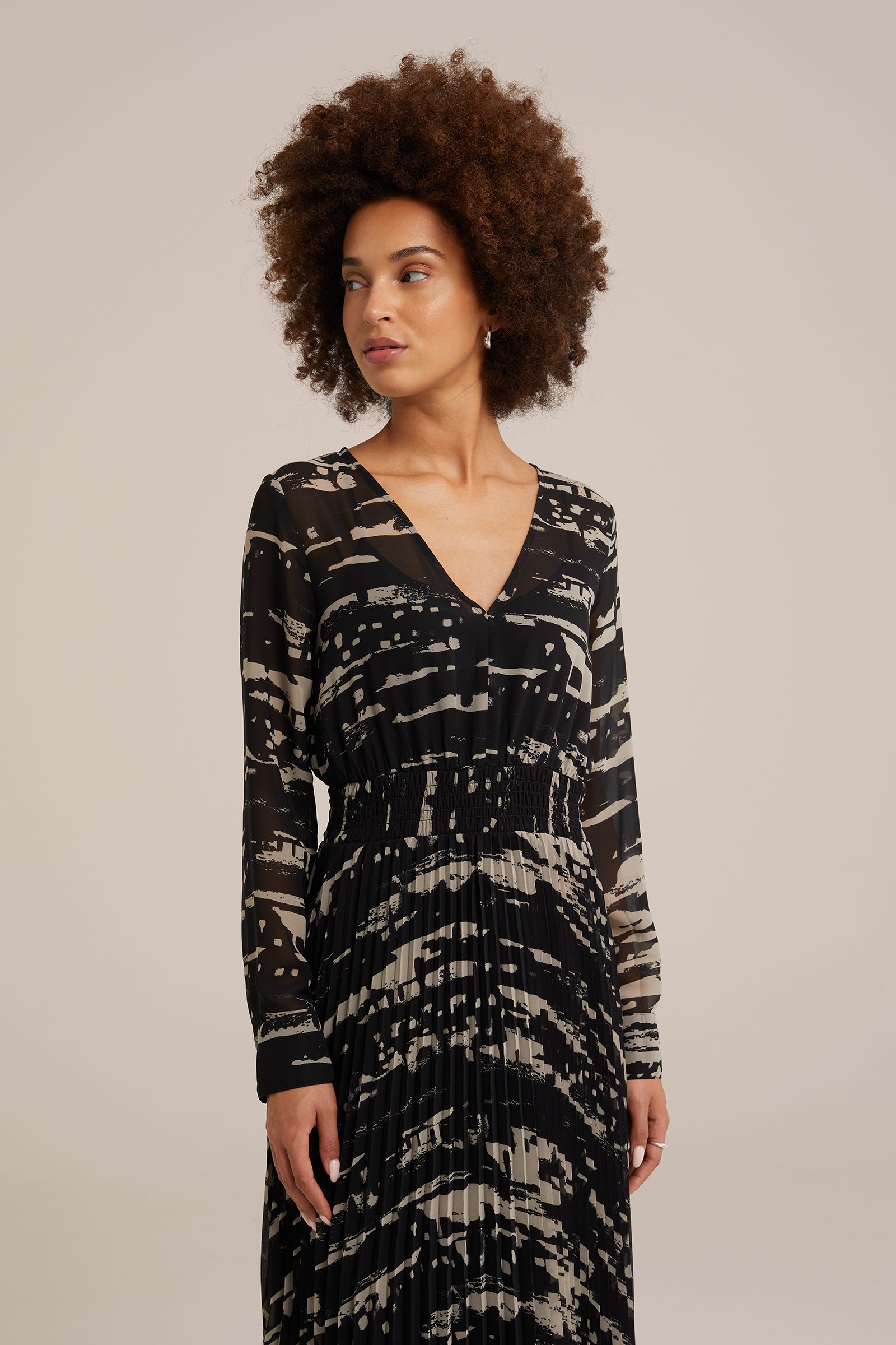 jurk met dessin WE Fashion Zwart