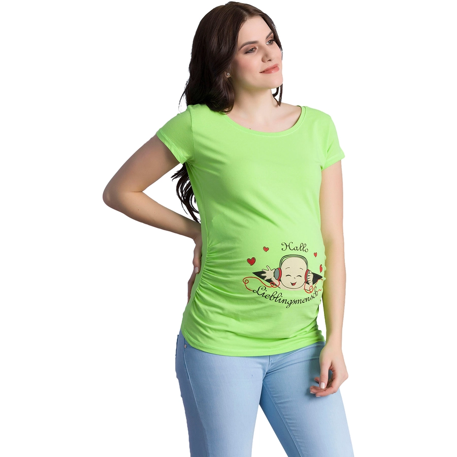 M.M.C. Umstandsshirt Hallo Lieblingsmensch mit Motiv Hellgrün