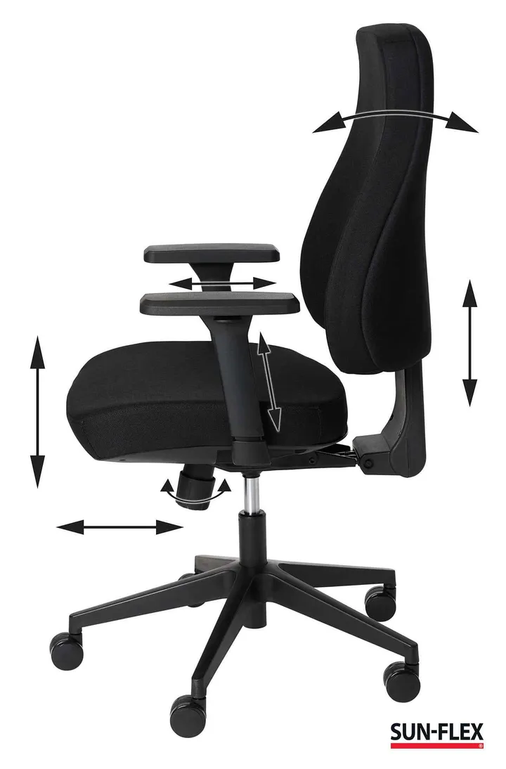 Kontorstol SUN-FLEX®OFFICECHAIR MB, sort