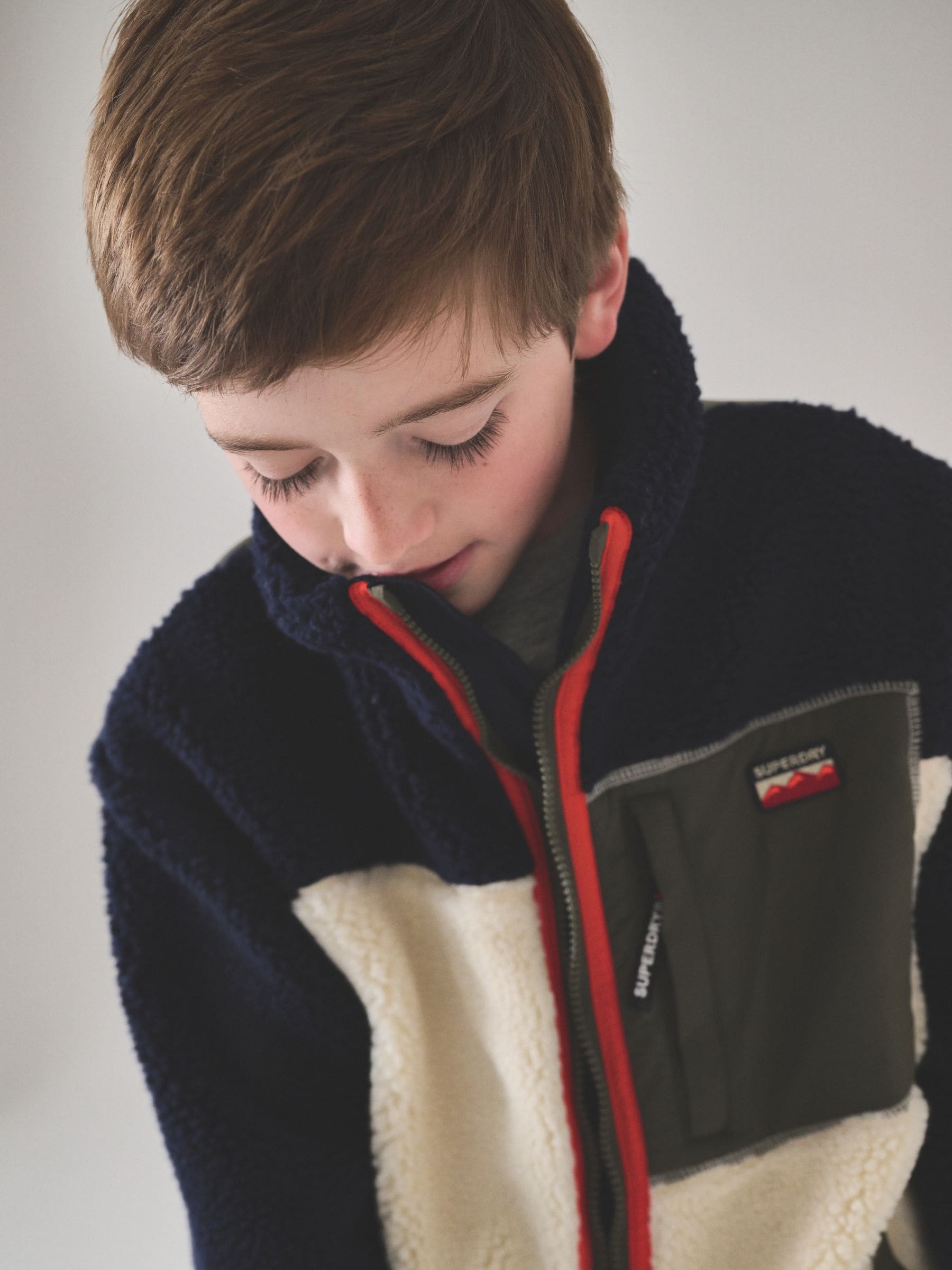 Marineblauw - Superdry - Jack met rits en borgvoering