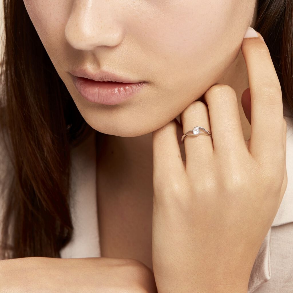 Bague Lysie Argent Blanc Oxyde De Zirconium