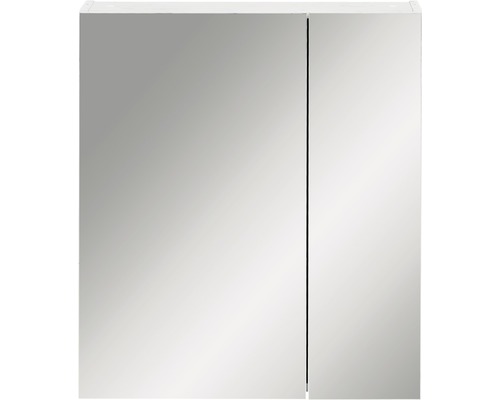 Spiegelkast Möbelpartner Basic 60 x 16 x 70,7 cm wit hoogglans 2-deurs
