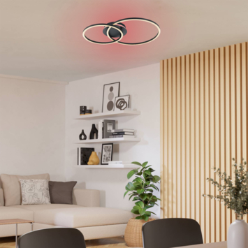 EGLO LED Plafondlamp Palmaves-3 met kleurenfunctie, zwart