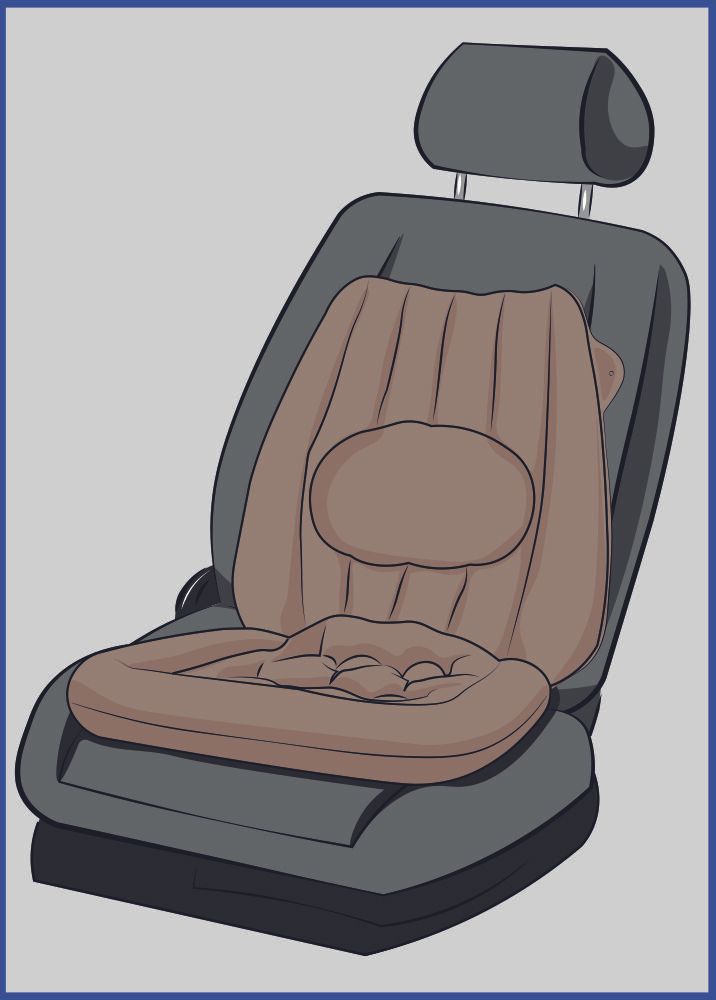 Vital Comfort Sitzkissen mit Lendenwirbelstütze aufblasbar in Athrazit - Belastbar bis 90 kg