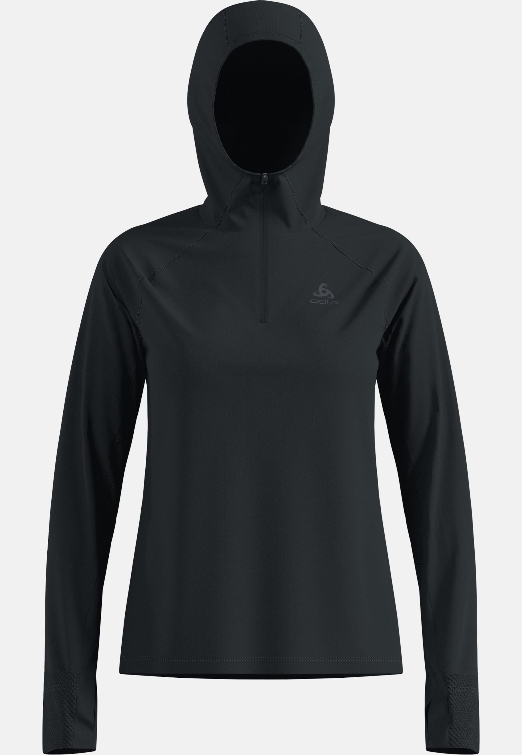 X-Alp Trailrunning-Shirt mit Halbreissverschluss und Kapuze in black