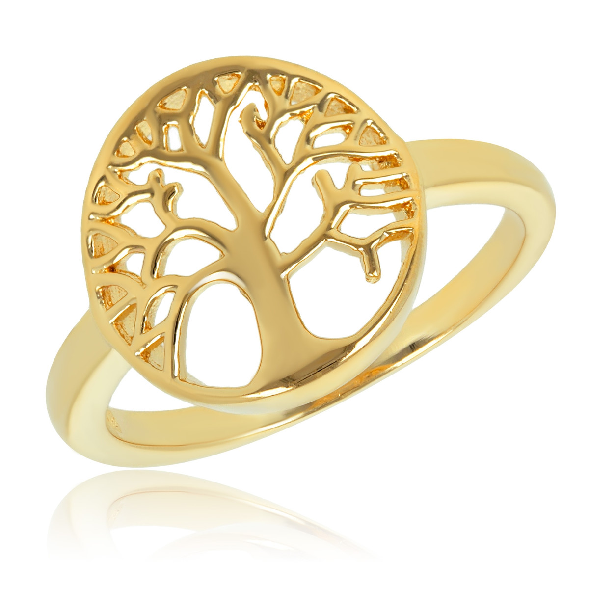 Bague plaqué or arbre de vie