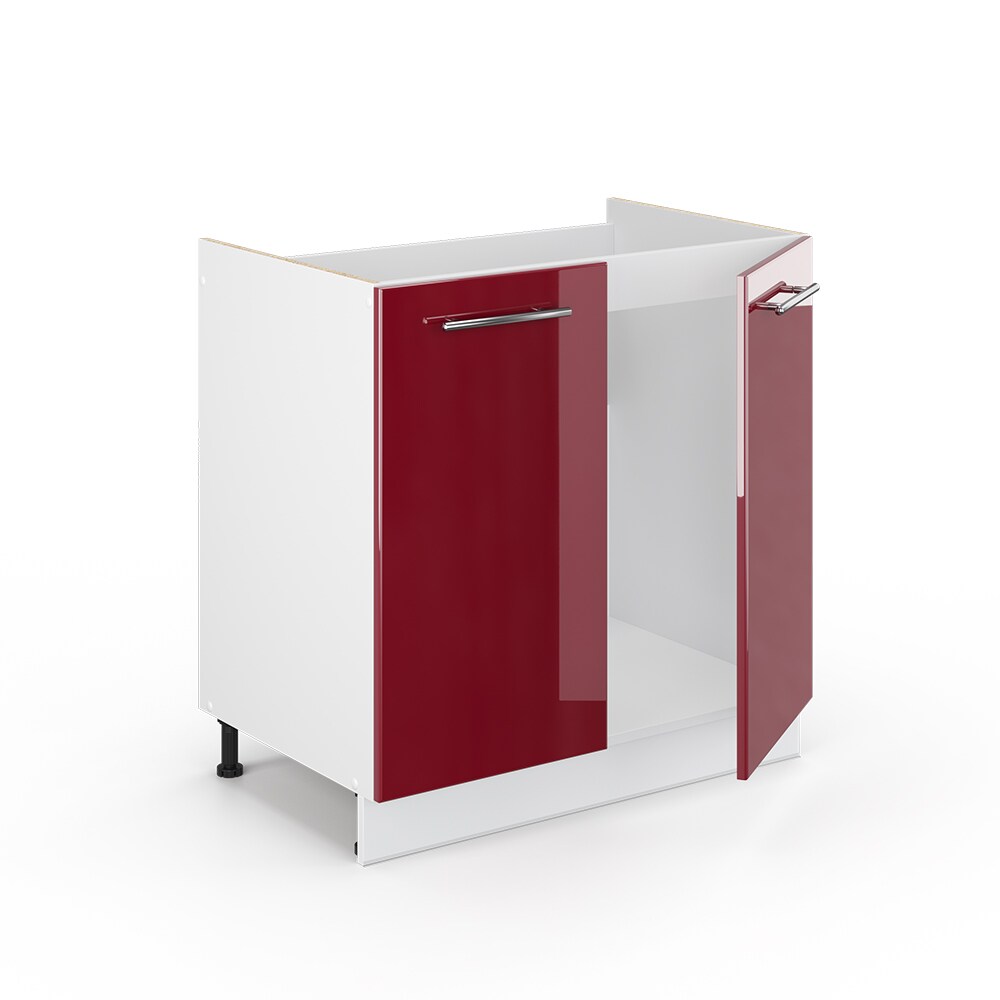 VICCO Spülenunterschrank 80 cm Bordeaux Hochglanz Küchenschrank Hängeschrank Küchenzeile Fame-Line