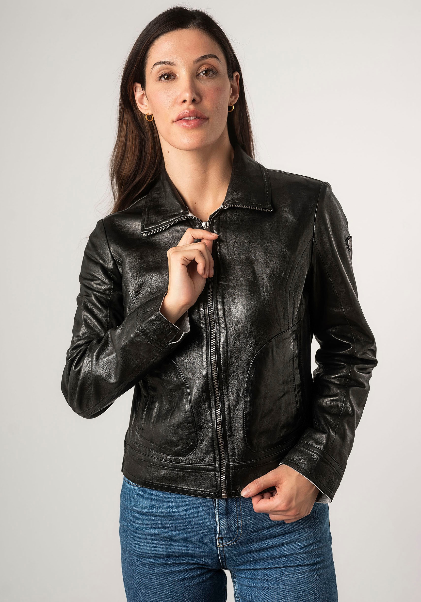 Mauritius Lederjacke »MWLusan« mit Umlegekragen