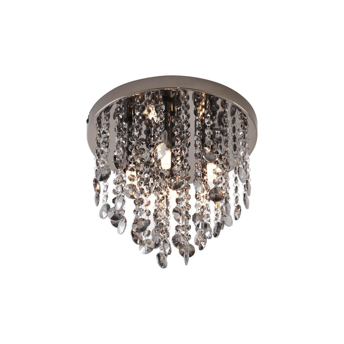 Klassieke plafondlamp zwart met smoke glas - Medusa