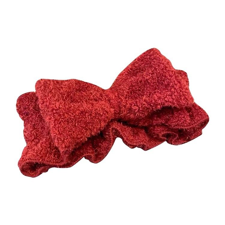 Karnemelk - Bow Chenille Face Wash Hoofdband