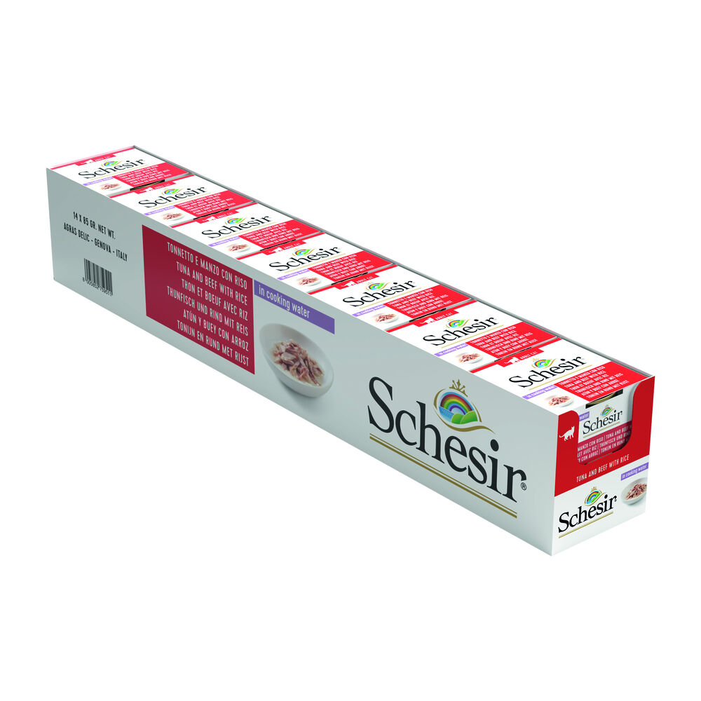 Schesir - Kattenvoer in water gekookt - 85 Gram - rund, tonijn