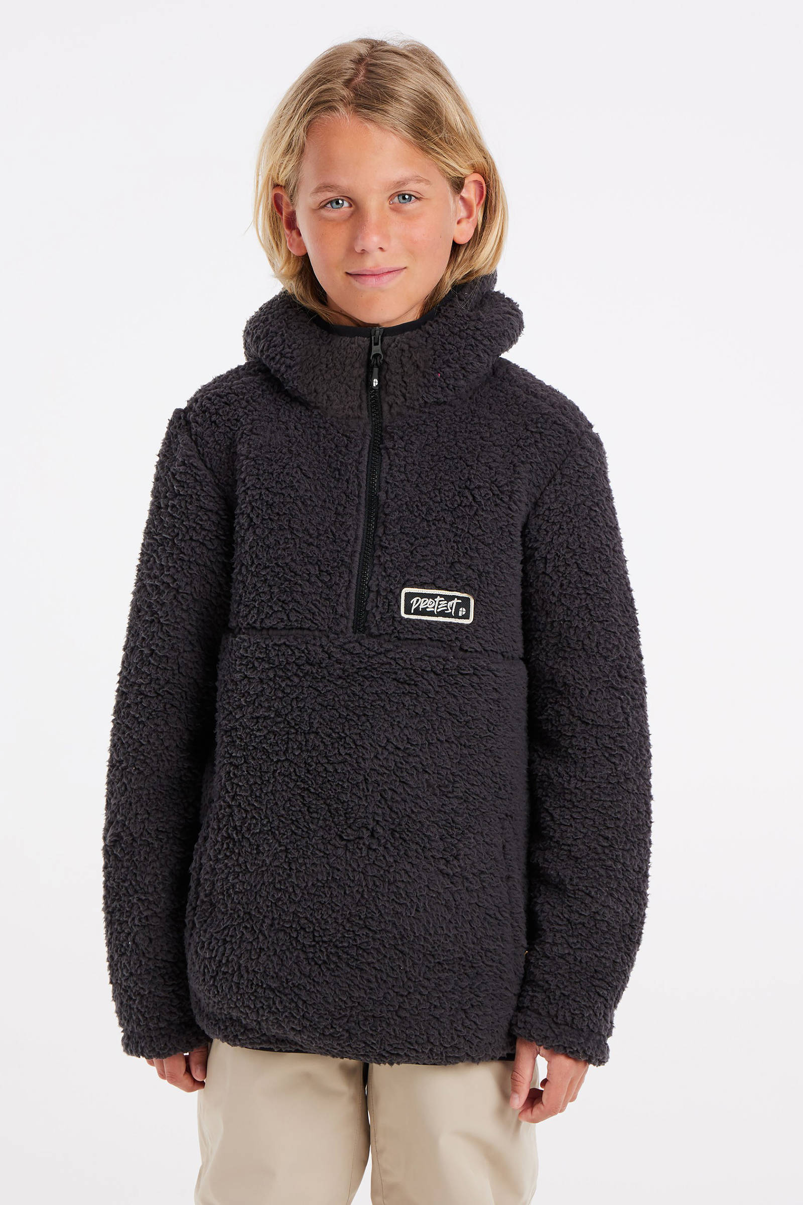 Protest teddy hoody Prtpetrel JR antraciet