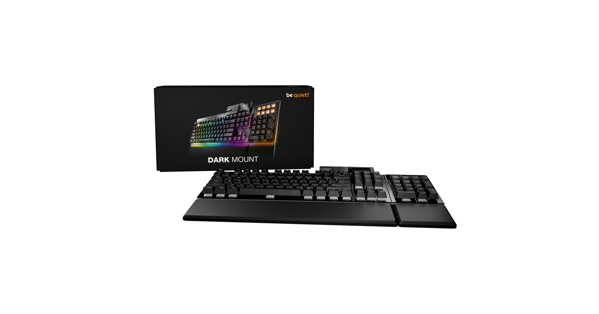 be quiet!Dark Mount Silent Tactile, gaming toetsenbord  (Zwart, US lay-out, be quiet! Silent Tactile, ARGB, PBT double-shot Keycaps, Media Dock)