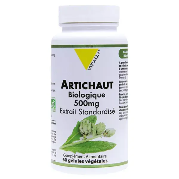 Vit'all+ Alcachofra 500mg Orgânica 60 Cápsulas Vegetais