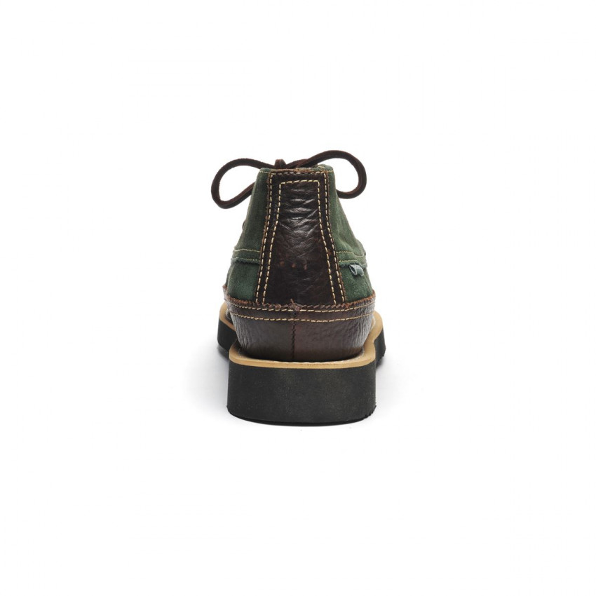 MAKWA SUEDE CANOE MOC TUMBLED COGNAC DARK BROWN-Mocassin en cuir pour homme