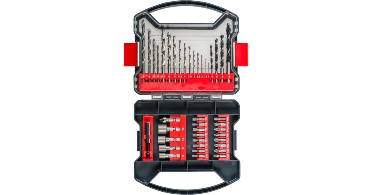 KWBPromobox Standaard 41-delige boor- en bitset  (Zwart/rood)