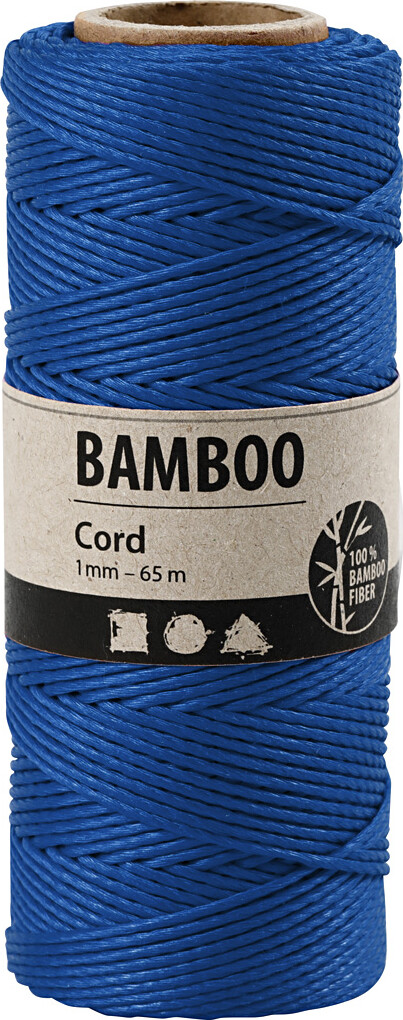 Bambus Snor - Tykkelse 1 MM - Blå - 65 M