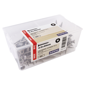 GAMMA schroef universeel platkop RVS 4.0x40 mm 150 stuks