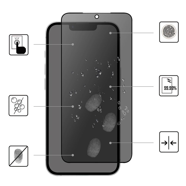 iPhone 16e Privacy Vollbild Panzer Glas Display Full-Screen (Anti-Spy)
