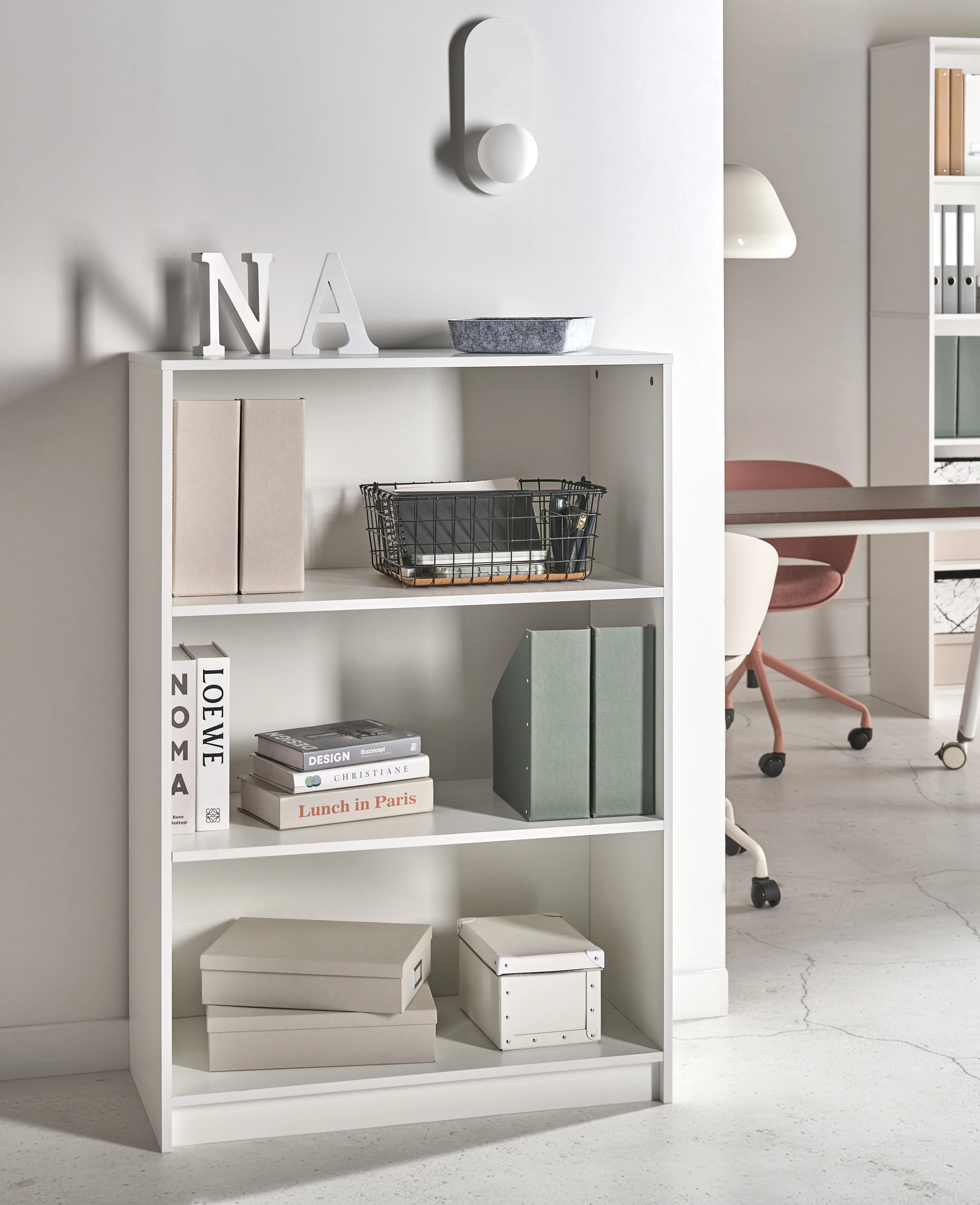 Boekenkast met 3 planken ZEHNA 117 cm Wit