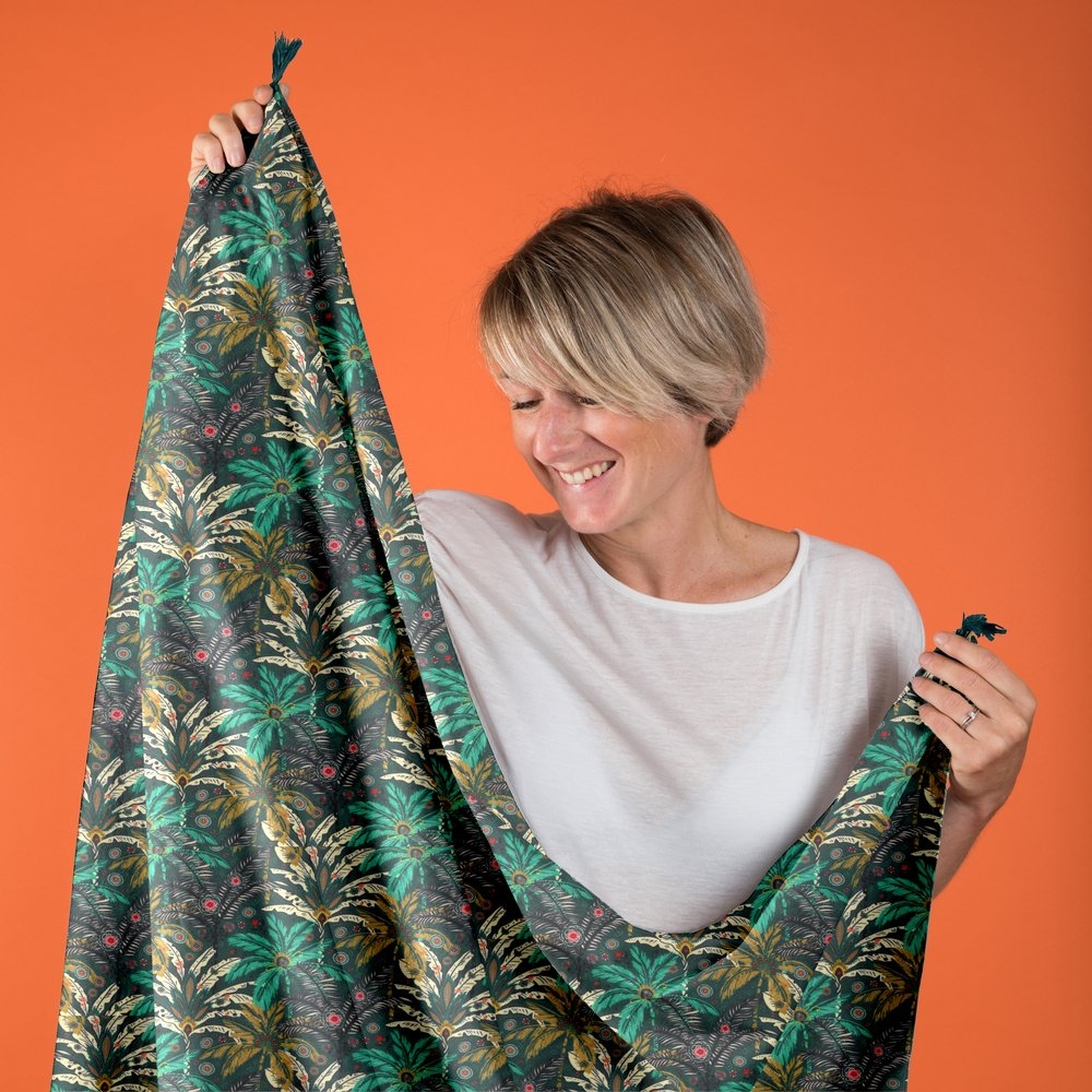 Foulard Pompon Palmia Emeraude