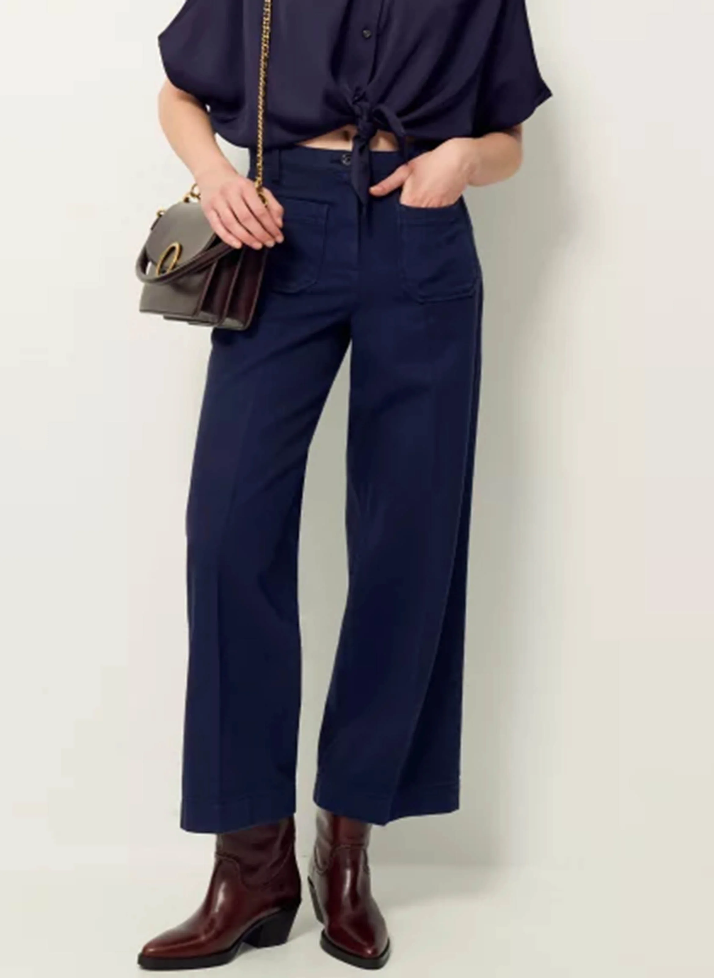 ALDRICKS - Jean droit taille haute en coton | Bleu