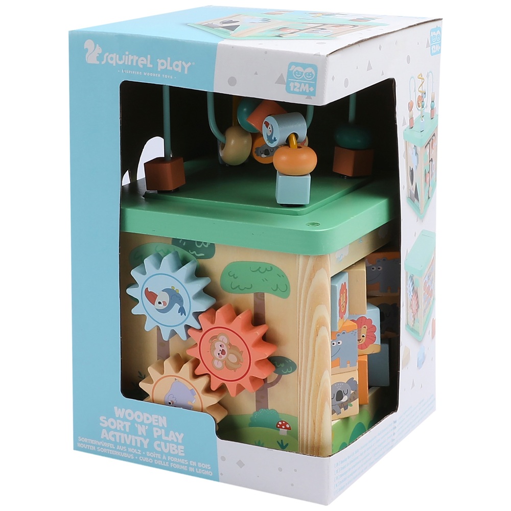 Eichhörnchen-Spiel-Safari-Spielwürfel aus Holz zum Sortieren und Spielen