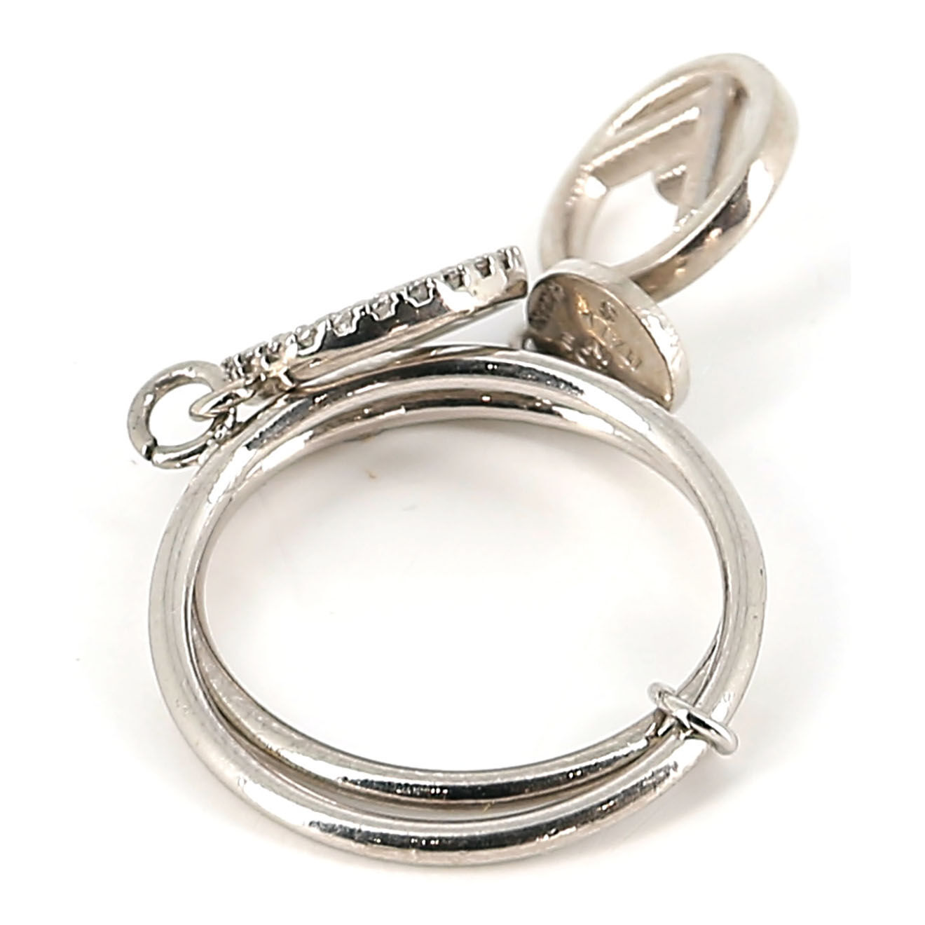 Fendi Bague en Métal & Strass argenté - Très bon état