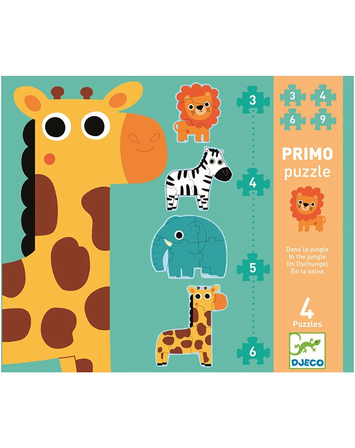 Puzzle IN THE JUNGLE 3- bis 6-teilig in bunt