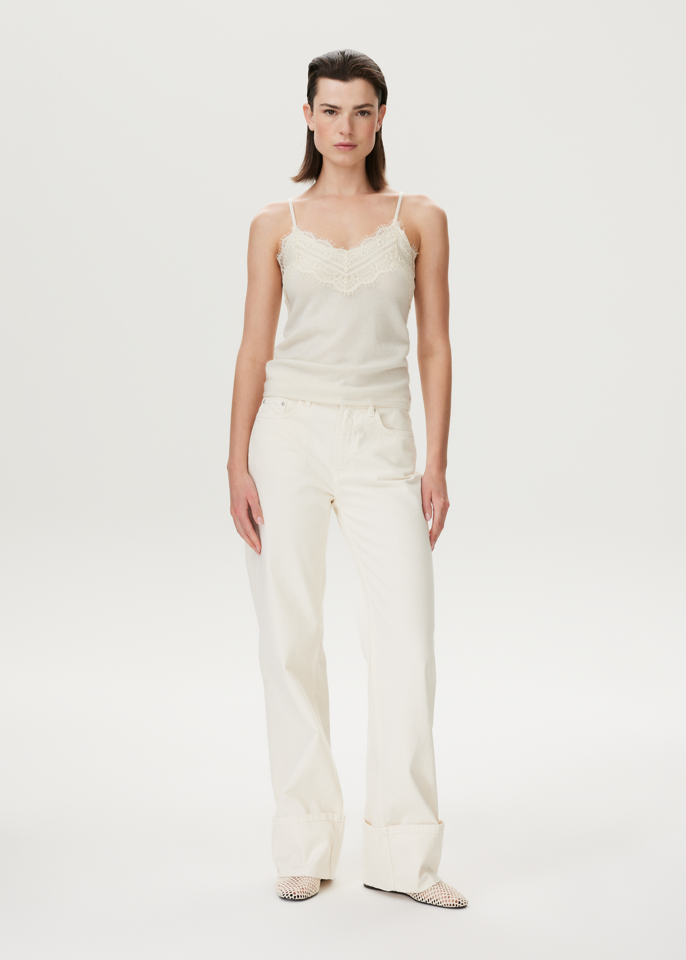 Singlet met kanten details