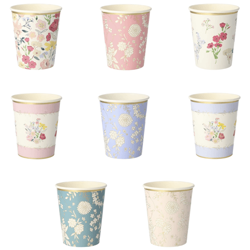 Meri meri papieren bekers engelse tuin - 8st
