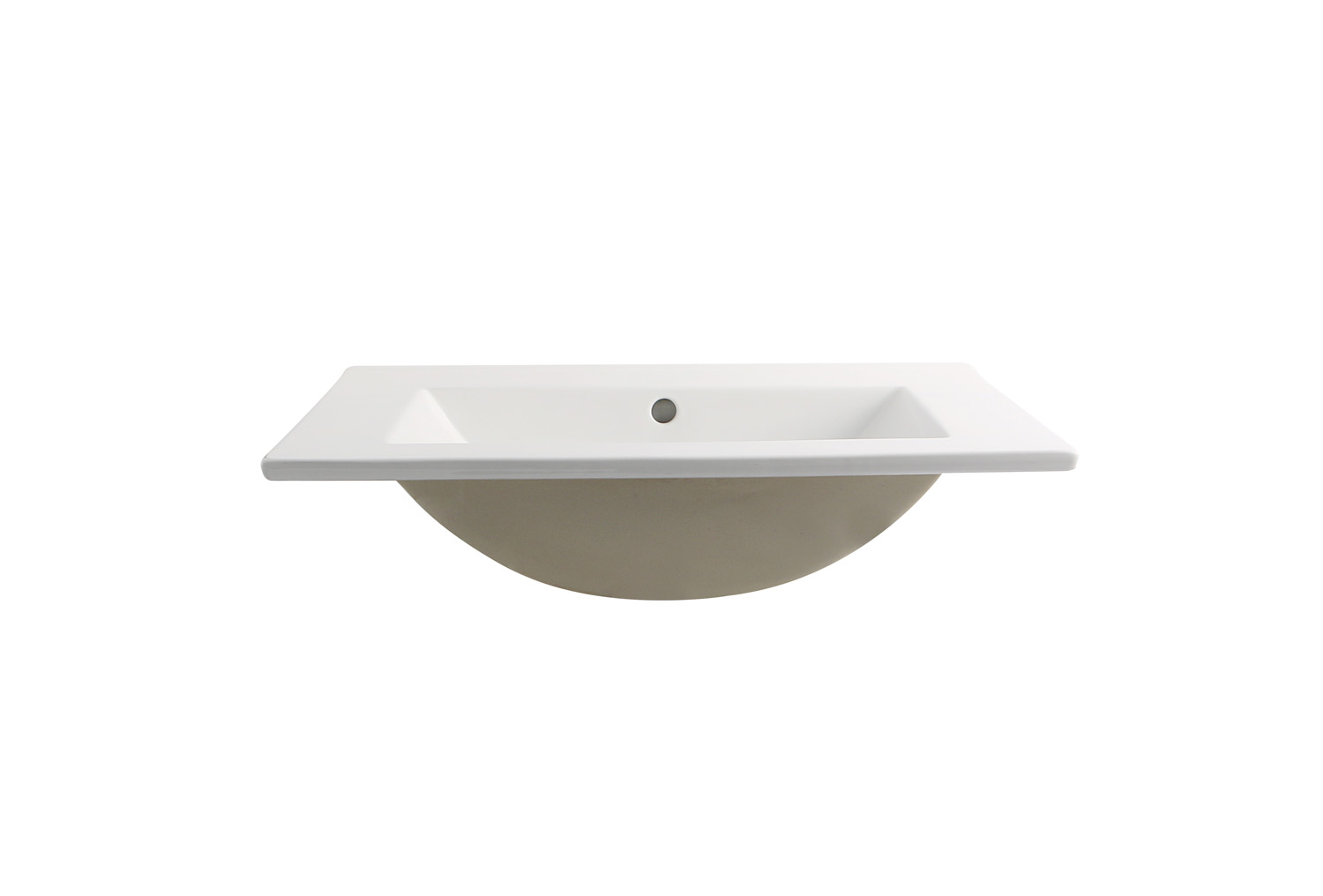 Fontana Latina keramische wastafel 60cm zonder kraangat wit glans
