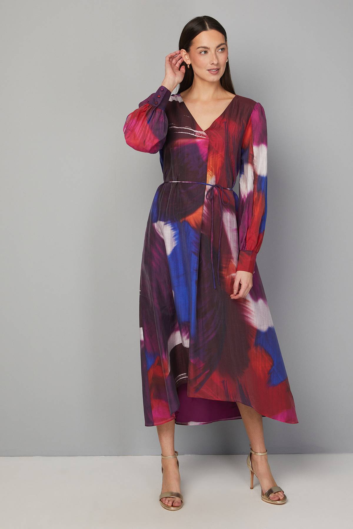 Wallis Robe Midi Trapèze à Motif Abstrait