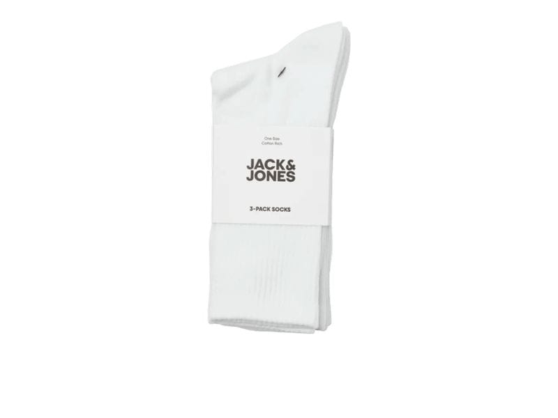JACK&JONES Sportsocken 3-er Pack, Weiss Herren Tennis Socken