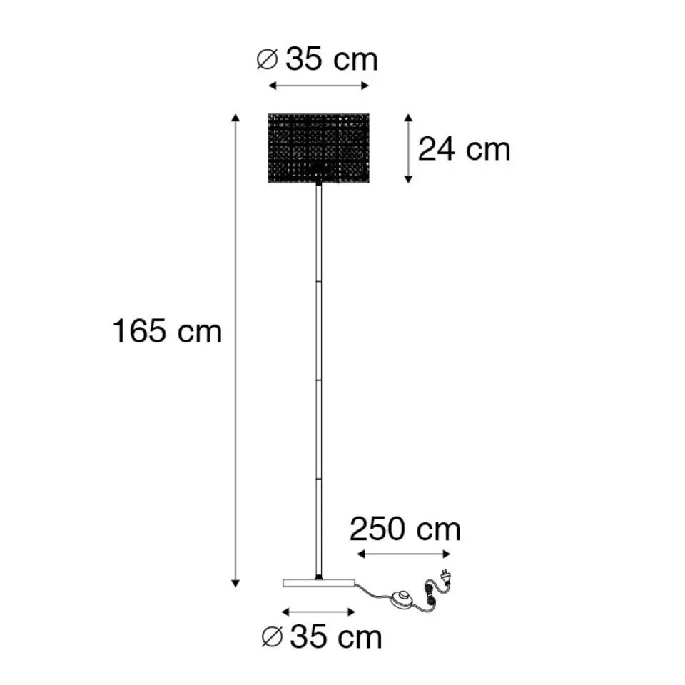 Qazqa vloerlampen kata crème e27